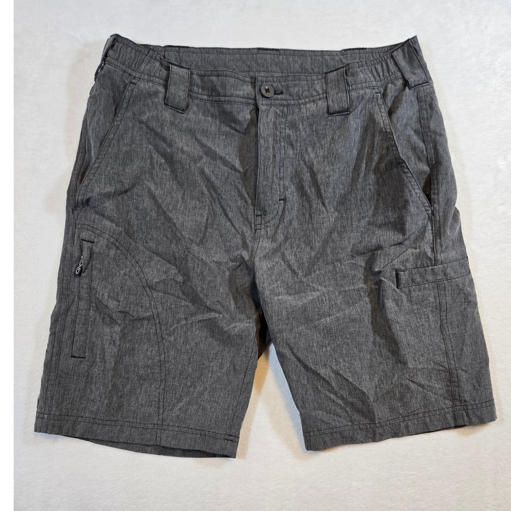 GameGuard Mens Heathered Gray Performance Shorts Outdoor Fishing 36‎ Medium